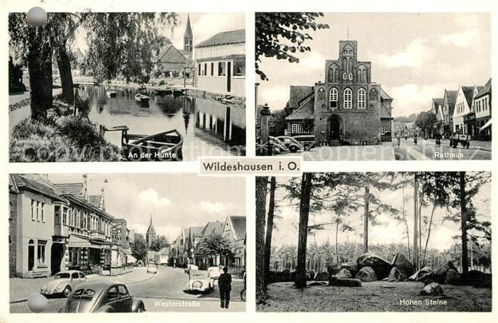 AK / Ansichtskarte Wildeshausen Partie an der Hunte Rathaus