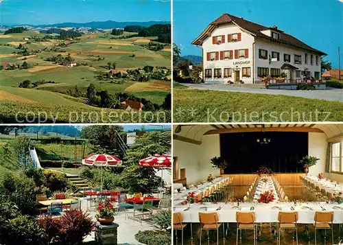 AK / Ansichtskarte Huttwil Panorama Gasthaus Landhof Gartenterrasse Tagungsraum Huttwil
