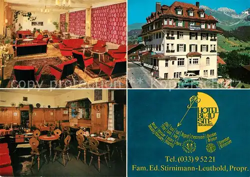 AK / Ansichtskarte Adelboden Hotel Beau Site Restaurant Pony Bar und Hotel Adelboden
