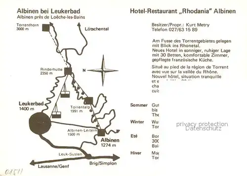 AK / Ansichtskarte Leukerbad Hotel Rhodania Thermalbad Panorama Leukerbad