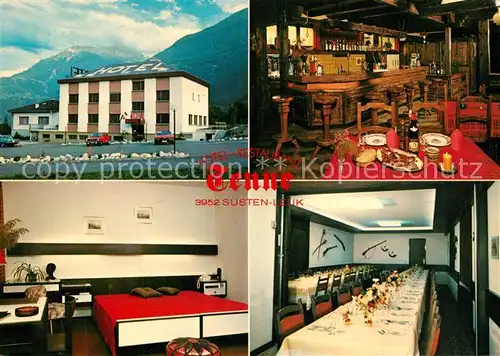 AK / Ansichtskarte Susten_Leuk Hotel Restaurant Tenne Gastrai Bar Festtafel Susten_Leuk