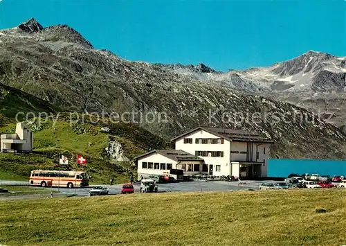 AK / Ansichtskarte Lukmanierpass Hospezi S Maria mit Stausee Piz Rondadura und Piz Lai Blau Lukmanierpass