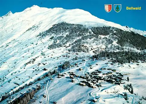 AK / Ansichtskarte Bellwald Fliegeraufnahme mit Fieschen Finsteraarhorn und Riethorn Bellwald