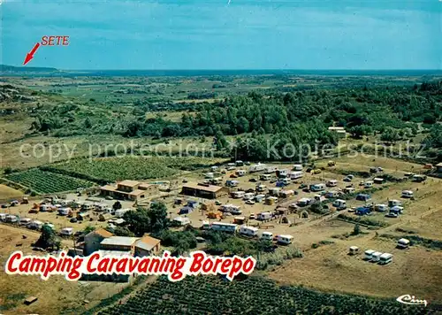 AK / Ansichtskarte Villeveyrac Domaine de St Raymond Camping International Borepo Vue aerienne Villeveyrac