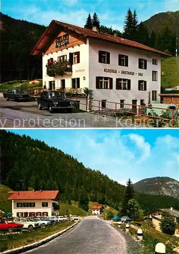 AK / Ansichtskarte Tisens_Merano_Suedtirol Gasthaus Bad Gfrill mit Gampenstrasse Tisens_Merano_Suedtirol