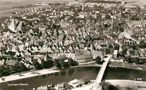 AK / Ansichtskarte Lauingen_Donau Fliegeraufnahme Lauingen Donau