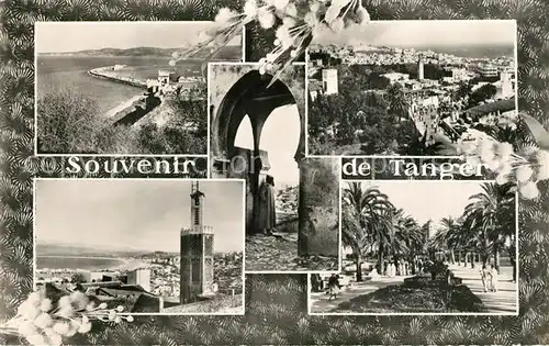 AK / Ansichtskarte Tanger_Tangier_Tangiers Kueste Promenade Stadtpanorama Torbogen Tanger_Tangier_Tangiers