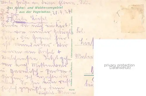 AK / Ansichtskarte Kochel_See Kochelsee Walchensee Alpenpanorama aus der Vogelperspektive Kochel_See