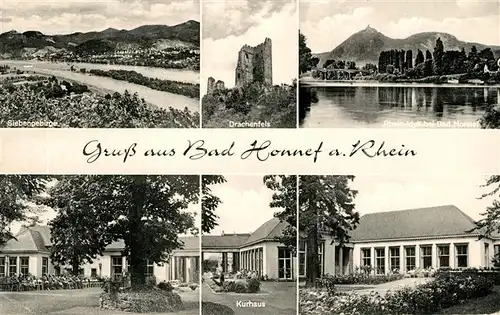 AK / Ansichtskarte Bad_Honnef Panorama Siebengebirge Drachenfels Burgruine Kurhaus Bad_Honnef