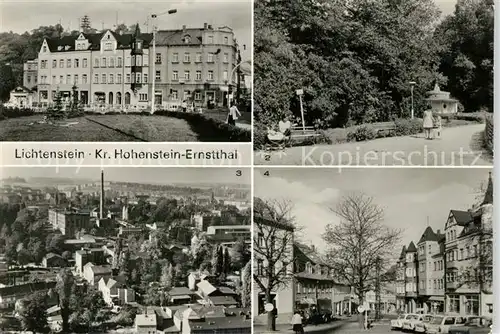 AK / Ansichtskarte Lichtenstein_Hohenstein Ernstthal Teilansicht Anlagen am Parkschloesschen Blick vom Schlossturm Markt Lichtenstein