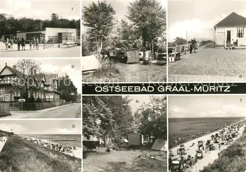 AK / Ansichtskarte Graal Mueritz_Ostseebad Broiler Gaststaette Sanatorium Strand Zeltplatz Konsum Gaststaette Seeblick Graal Mueritz_Ostseebad