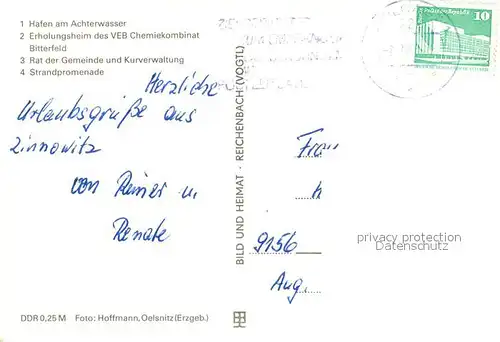 AK / Ansichtskarte Zinnowitz_Ostseebad Hafen am Achterwasser Erholungsheim Rat der Gemeinde Kurverwaltung Strandpromenade Zinnowitz_Ostseebad