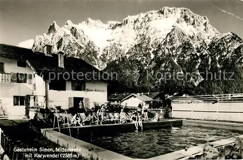 AK / Ansichtskarte Mittenwald_Karwendel_Tirol Gaesteheim Simon Mittenwald_Karwendel
