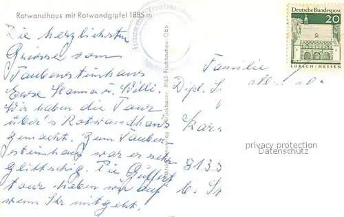 AK / Ansichtskarte Rotwandhaus Rotwandgipfel Rotwandhaus