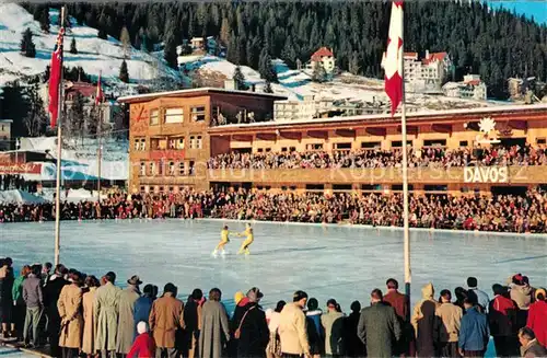 AK / Ansichtskarte Davos_GR Eisstadion Kunstlaufen Davos_GR