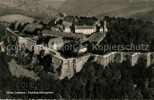 AK / Ansichtskarte Koenigstein_Saechsische_Schweiz Festung Fliegeraufnahme Koenigstein_Saechsische