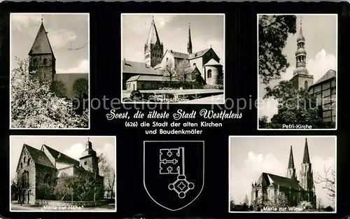 AK / Ansichtskarte Soest_Arnsberg Maria zur Hoehe Petri Kirche Maria zur Wiese Pauli Kirche Dom Soest_Arnsberg