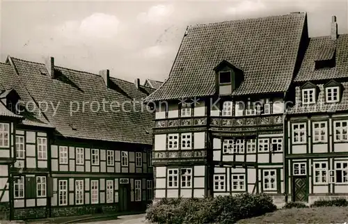 AK / Ansichtskarte Hildesheim Alte Fachwerkhaeuser Godehardt Platz Hinterer Bruehl Hildesheim