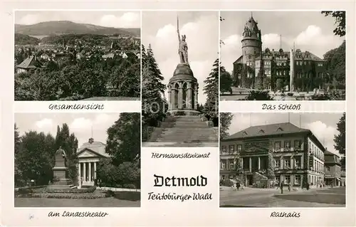 AK / Ansichtskarte Detmold Landestheater Rathaus Schloss Hermannsdenkmal Detmold