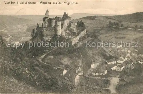 AK / Ansichtskarte Vianden Fliegeraufnahme Schloss Vianden