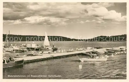 AK / Ansichtskarte Saltsjoebaden Motorbatshamnen Saltsjoebaden