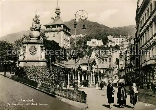 AK / Ansichtskarte Karlsbad_Eger Schlossturm Marktbrunn Karlsbad_Eger