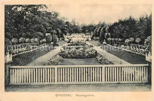 AK / Ansichtskarte Graudenz_Westpreussen Rosengarten Graudenz_Westpreussen