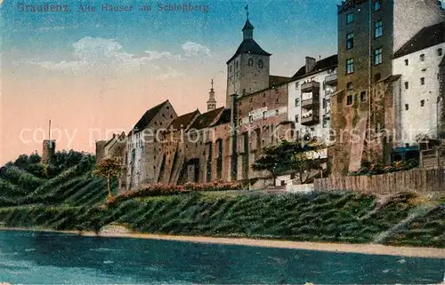 AK / Ansichtskarte Graudenz_Westpreussen Alte Haeuser am Schlossberg Graudenz_Westpreussen