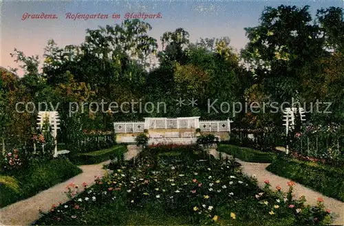 AK / Ansichtskarte Graudenz_Westpreussen Rosengarten im Stadtpark Graudenz_Westpreussen