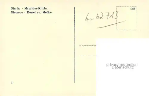 AK / Ansichtskarte Olmuetz_Olomouc Mauritius Kirche Olmuetz Olomouc