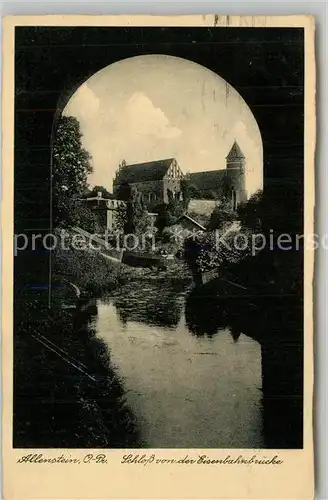 AK / Ansichtskarte Allenstein Schloss von der Eisenbahnbruecke Allenstein