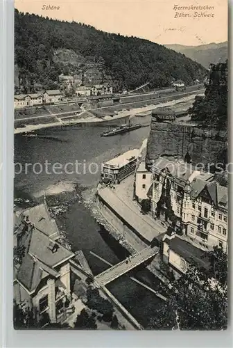 AK / Ansichtskarte Herrnskretschen_Boehmen Schoena  