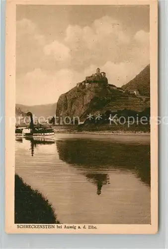AK / Ansichtskarte Schreckenstein_Burg_Strekov Dampfer  Schreckenstein_Burg