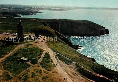 AK / Ansichtskarte Cap_Frehel_Cotes_d_Armor_Bretagne Vue aerienne sur le phare et la cote vers Sables d Or les Pins Cap_Frehel