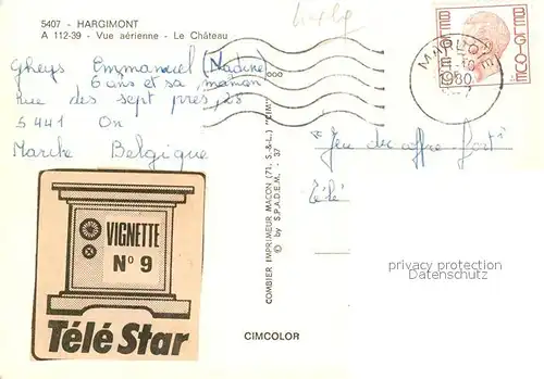 AK / Ansichtskarte Hargimont Chateau vue aerienne Hargimont