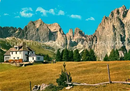AK / Ansichtskarte Rifugio_Ciampedie Berghaus Dolomiten Rosengarten Catinaccio Torri del Vaiolet Rifugio Ciampedie
