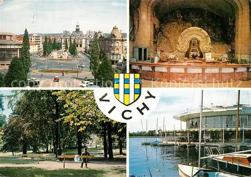 AK / Ansichtskarte Vichy_Allier Place de l Hotel de Ville Source des Celestins Nouveaux Parcs Rotonde du Lac d Allier Vichy Allier