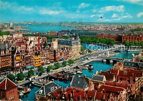 AK / Ansichtskarte Amsterdam_Niederlande Damrak met gezicht op het Y Stadtpanorama Amsterdam_Niederlande