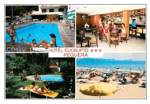 AK / Ansichtskarte Peguera_Mallorca_Islas_Baleares Hotel Eucalipto Restaurant Swimming Pool Strand Peguera_Mallorca