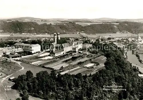 AK / Ansichtskarte Vilshofen_Donau Kloster Schweiklberg Fliegeraufnahme Vilshofen Donau