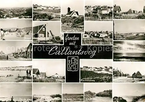 AK / Ansichtskarte Callantsoog Panorama Teilansichten Abendstimmung am Meer Callantsoog