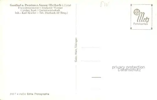AK / Ansichtskarte Bleibach Pensoin zur Sonne Bleibach