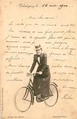 AK / Ansichtskarte Valentigney_Doubs Frau Fahrand Valentigney_Doubs