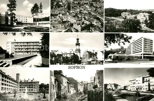 AK / Ansichtskarte Sopron Teilansichten Hotels Hochhaeuser Innenstadt Fliegeraufnahme Sopron