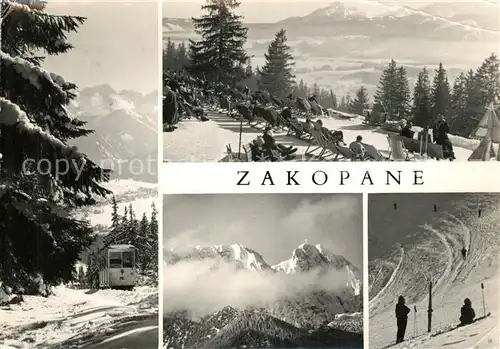AK / Ansichtskarte Zakopane Panorama Wintersportplatz Zahnradbahn Sonnenterrasse Zakopane