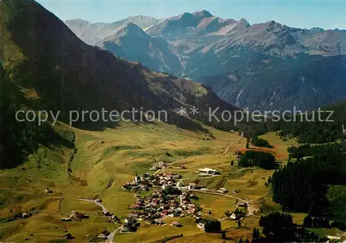 AK / Ansichtskarte Berwang_Tirol mit Knittelkarspitze Steinkarspitze Galtjoch Lechtaler Alpen Fliegeraufnahme Berwang Tirol