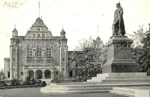 AK / Ansichtskarte Posen_Poznan Akademie und Bismarck Denkmal Posen Poznan