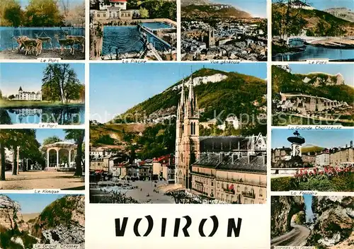 AK / Ansichtskarte Voiron Parc Piscine Grande Chartreuse Kiosque Eglise Grand Crossey Fontaine Gorges du Guiers Voiron