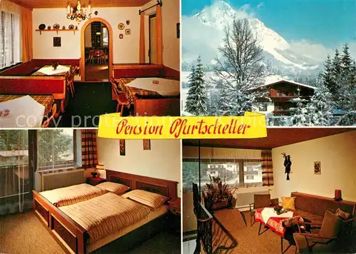 AK / Ansichtskarte Ellmau_Tirol Pension Pfurtscheller Winterpanorama Alpen Ellmau Tirol