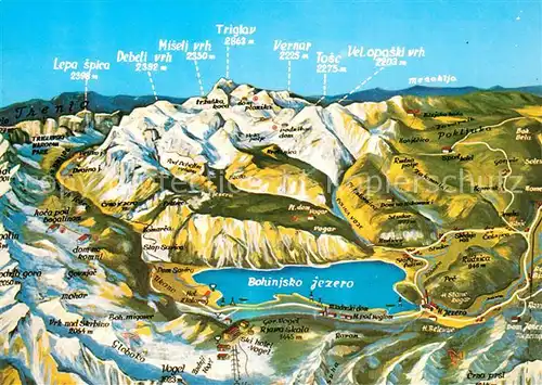 AK / Ansichtskarte Bohinj und Umgebung aus der Vogelperspektive Bohinj